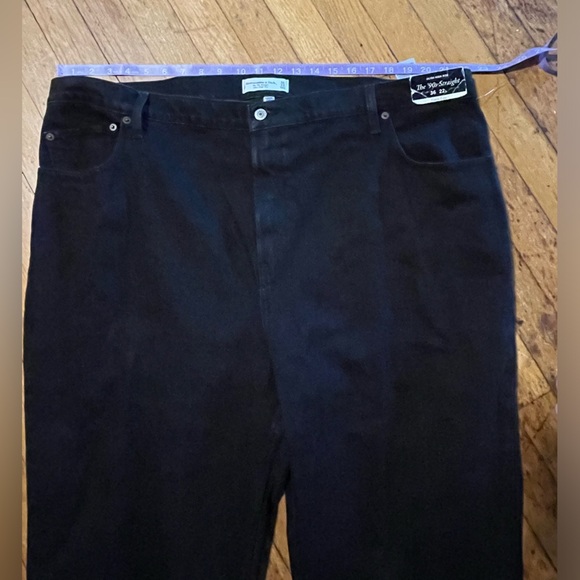 NWT Abercrombie and Fitch the 90s straight ultra high rise black jeans size 22L - Picture 5 of 7